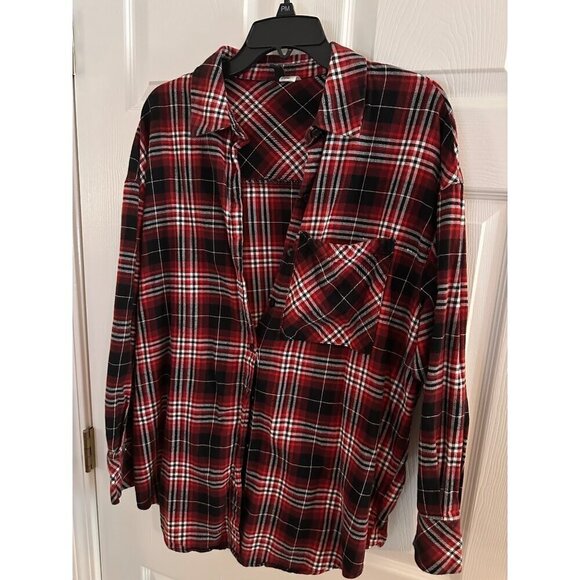 H&M Divided Oversized Plaid Flannel Shirt size small - Picture 1 of 3